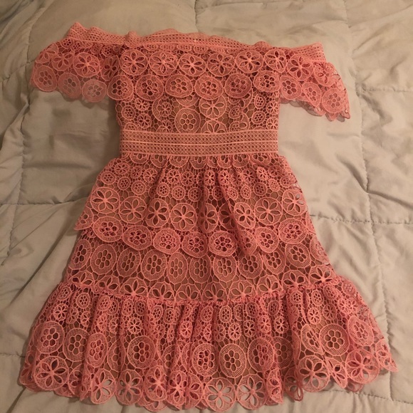 Self-Portrait lace pattern mini dress. - Picture 8 of 9